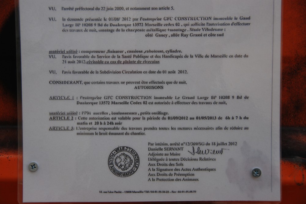 horaires et types de travaux prévus..