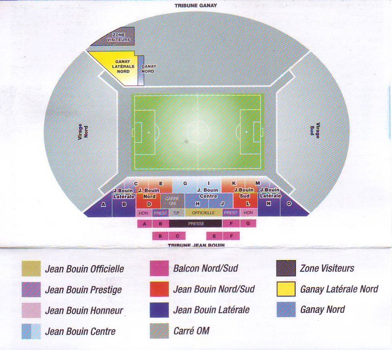 Plan Stade Vélodrome Saison 2011/2012