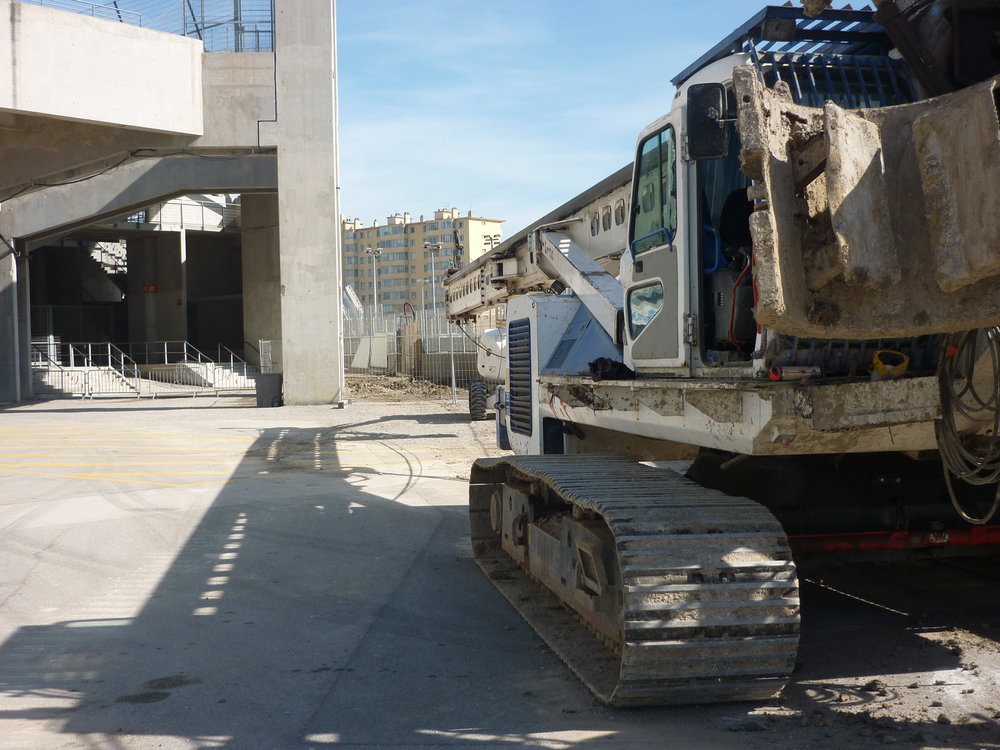 Mise en place de Pieux pour le Mega-poteau Sud-Ouest