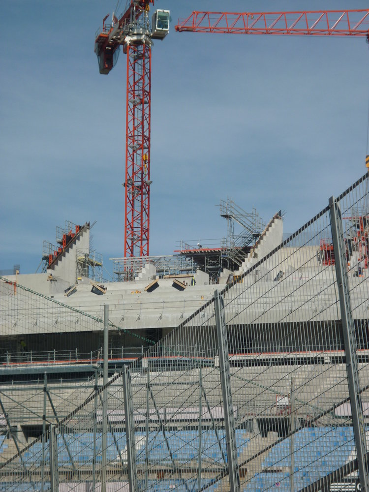 Vu Ganay de l’intérieur proche futur Mega-poteau Sud-Ouest