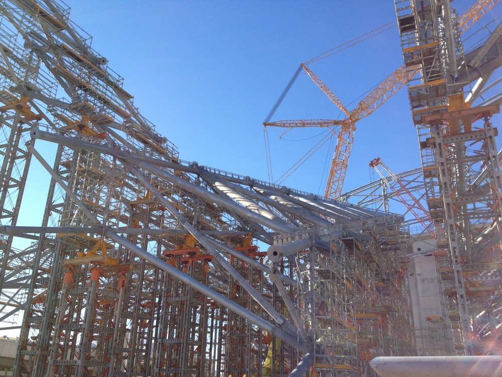 Zone de montage des colis de charpente