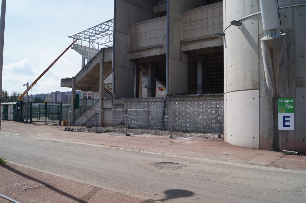 Destruction de l'ancienne billetterie