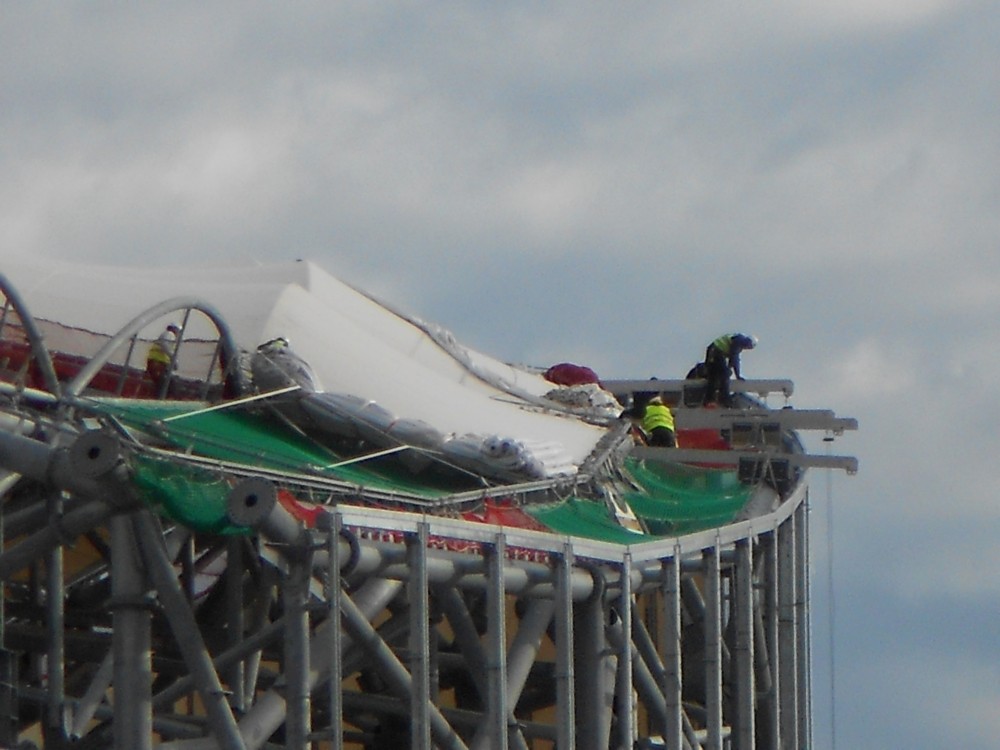 Vu des supports des nacelles.